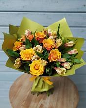 Букет цветов из:  Альстромерии и Розы в Евсеево