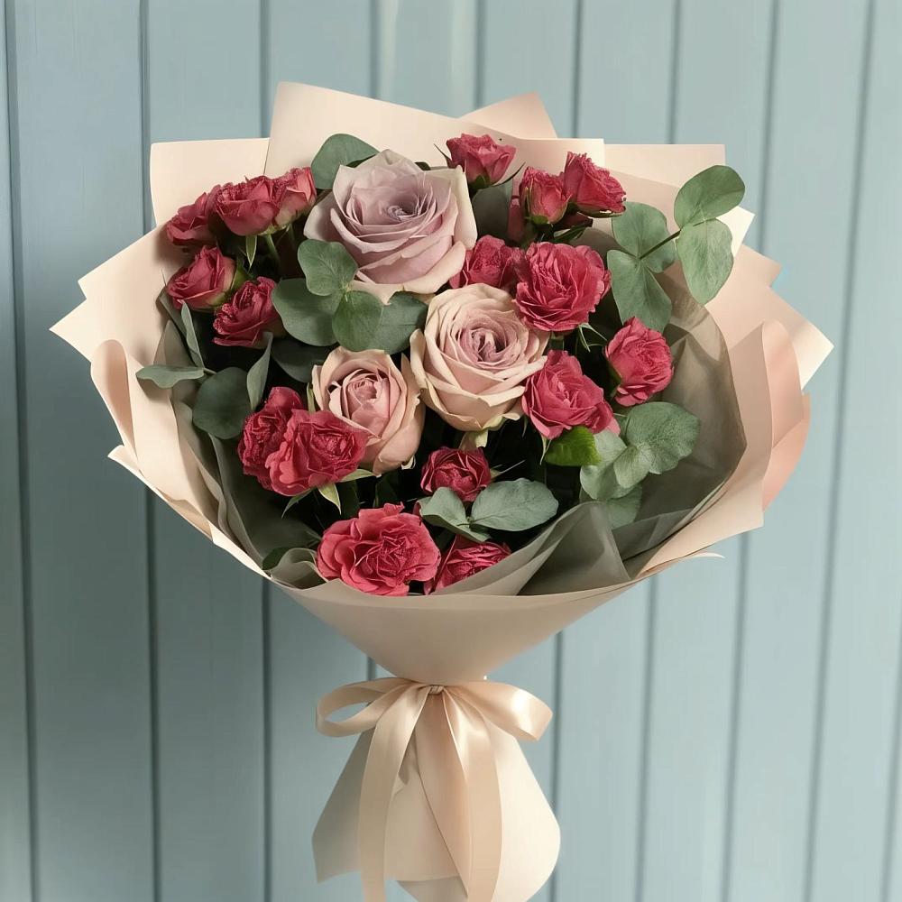 Букет цветов из: Гвоздики и Розы в Евсеево