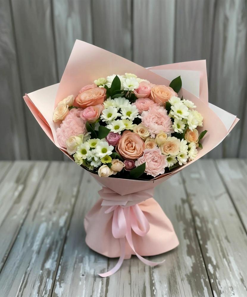 Букет цветов из: Гвоздики, Розы и Хризантемы в Евсеево