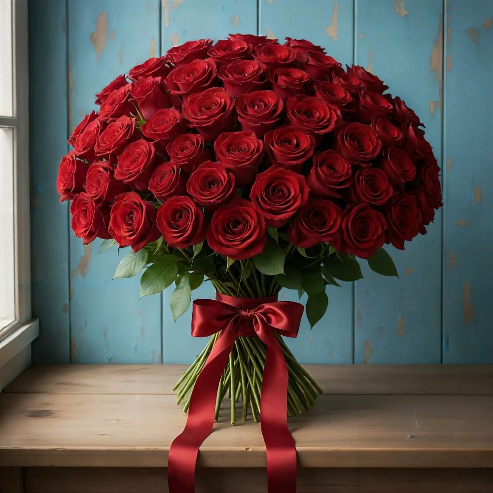 Букет Красные розы Блэк Меджик в Евсеево