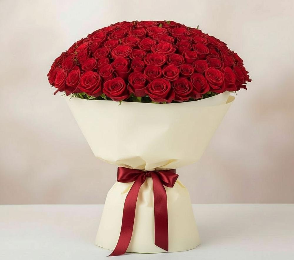Букет 101 Красная роза Милано в Евсеево