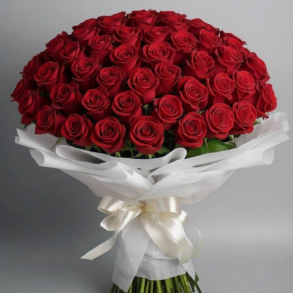 Букет 101 Красная роза Блэк Мэджик в Евсеево