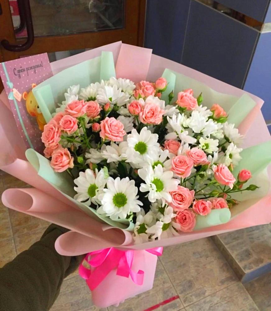 Букет цветов из: Розы и Хризантемы в Евсеево