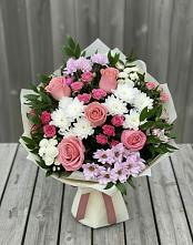 Букет цветов из:  Альстромерии, Гвоздики, Розы и Хризантемы #REPLACE_PRED# Евсеево