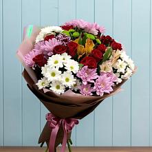 Букет цветов из:  Розы, Хризантемы и Альстромерии в Евсеево