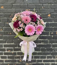 Букет цветов из:  Герберы и Хризантемы в Евсеево