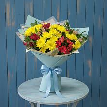 Букет цветов из:  Альстромерии и Хризантемы в Евсеево